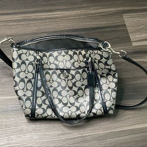VINTAGE gray & black Coach Tote bag